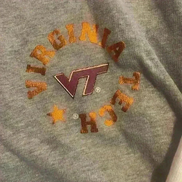 Men’s Virginia Tech Hokies 1/4 Zip Size 2XL Long Sleeve Sweatshirt Side Pockets - Picture 2 of 8